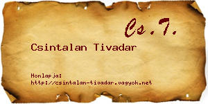 Csintalan Tivadar névjegykártya