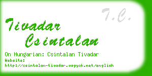 tivadar csintalan business card